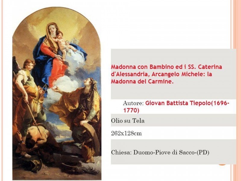 Descrizione dipinto "la Madonna del Carmine"